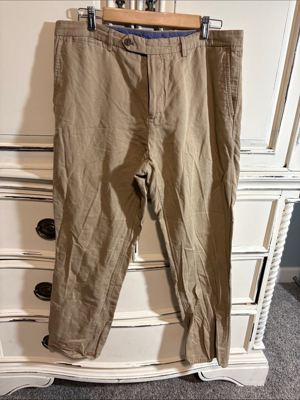 Bloomingdale's Men's Khaki Cotton Chinos - Beige